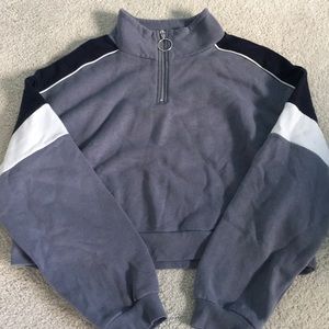 H&M half zipper cropped hoodie